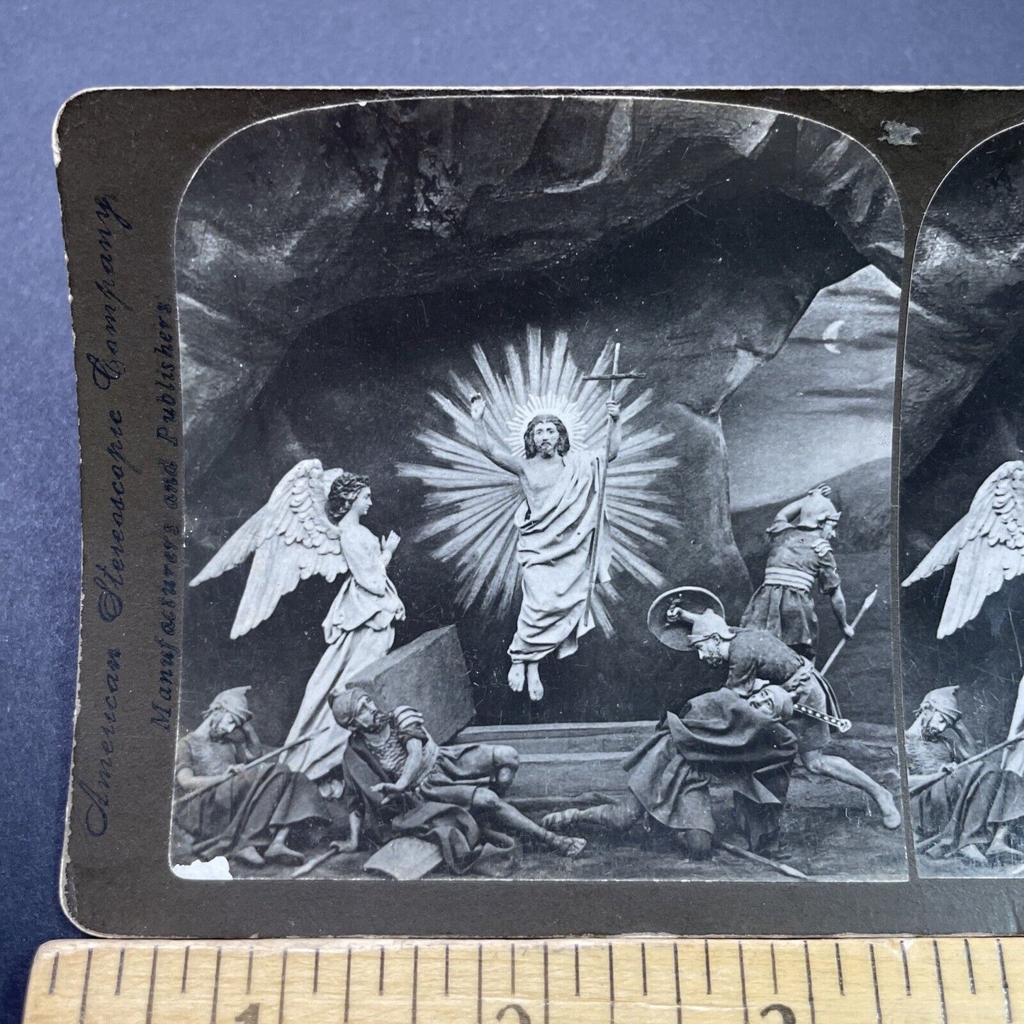 Antique 1880s The Resurrection Of Jesus Christ Stereoview Photo Card P3136