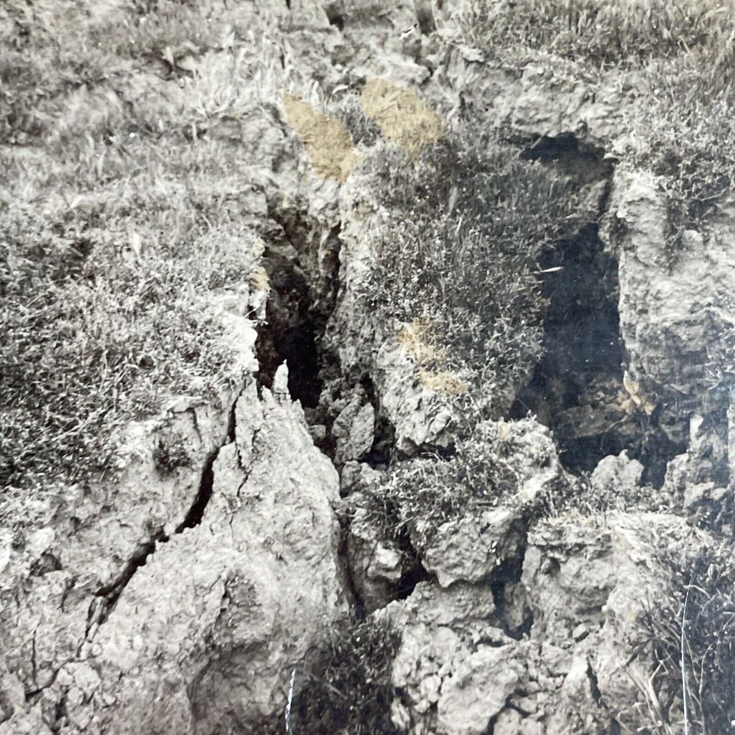 Antique 1910s Earthquake Crack Berkeley California Stereoview Photo Card P3570