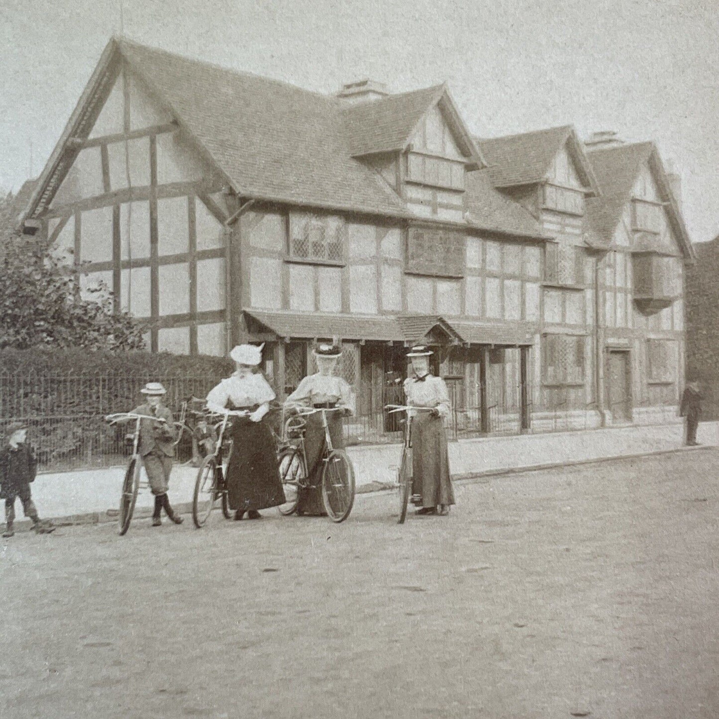 William Shakespeare House Stereoview Stratford-on-Avon England c1896 Y151