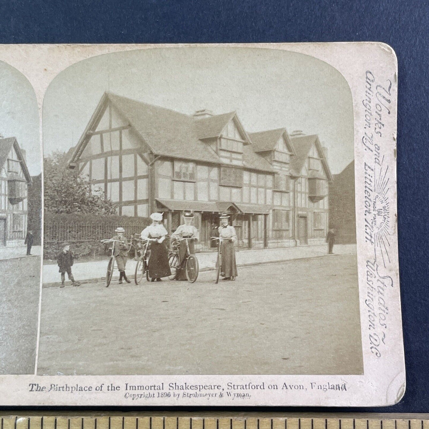 William Shakespeare House Stereoview Stratford-on-Avon England c1896 Y151