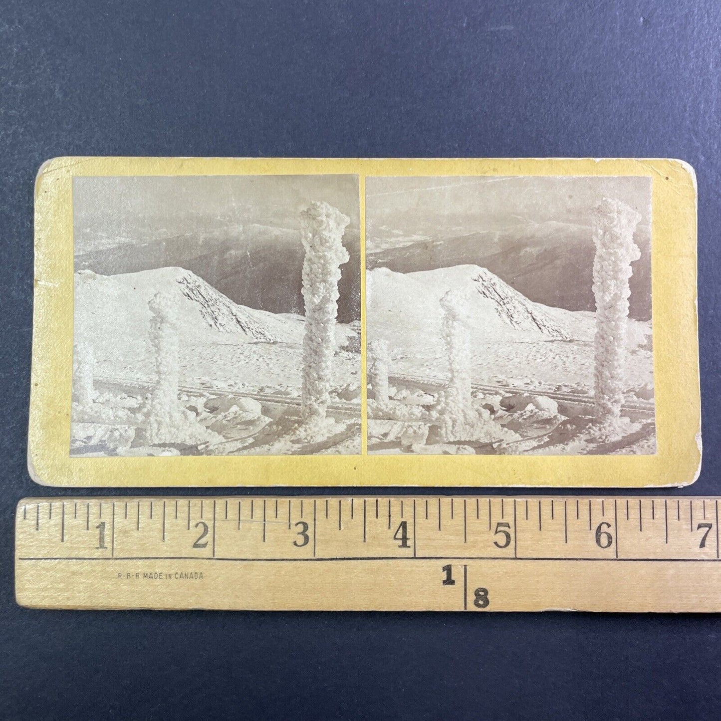 The Top of Mountain Washington Cog Railroad Stereoview New Hampshire c1870s Y913