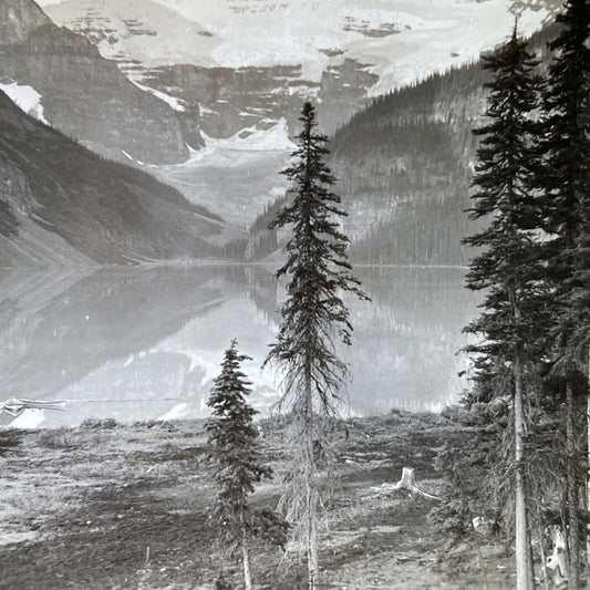 Antique 1910s Lake Louise & Rockies Alberta Canada Stereoview Photo Card P3190