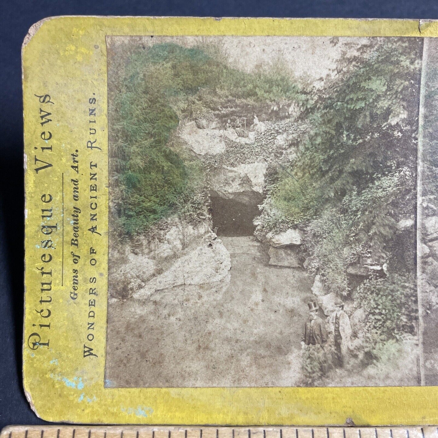 Antique 1870s The Grotto Central Park New York City Stereoview Photo Card P4178