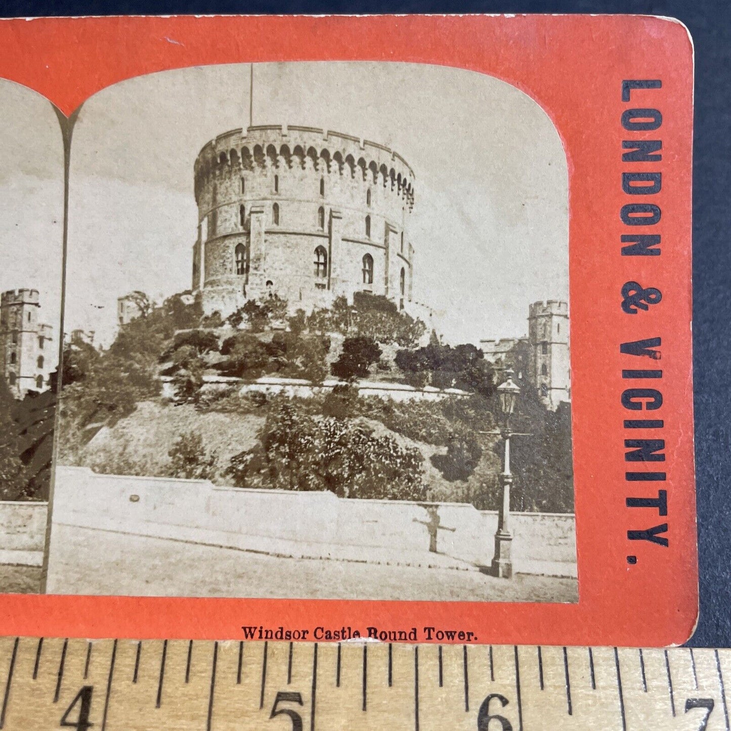 Antique 1860s Windsor Castle Round Tower Sentry Stereoview Photo Card P4379