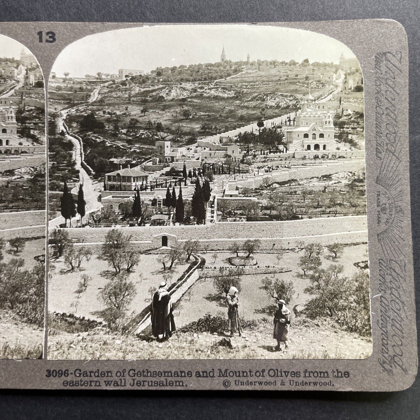 Antique 1899 Overlooking Jerusalem Israel Stereoview Photo Card P1788