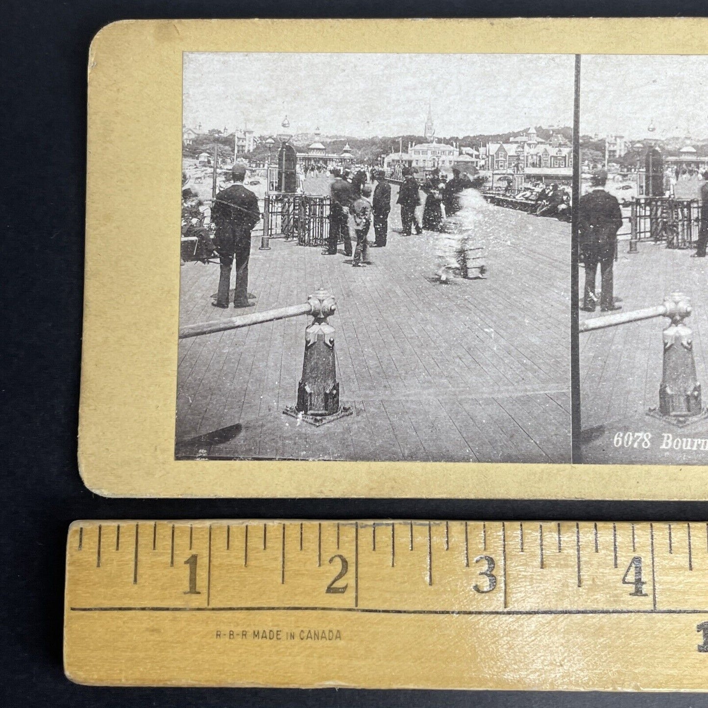 Antique 1870's Bournemouth Beach England UK Stereoview Photo Card PC831