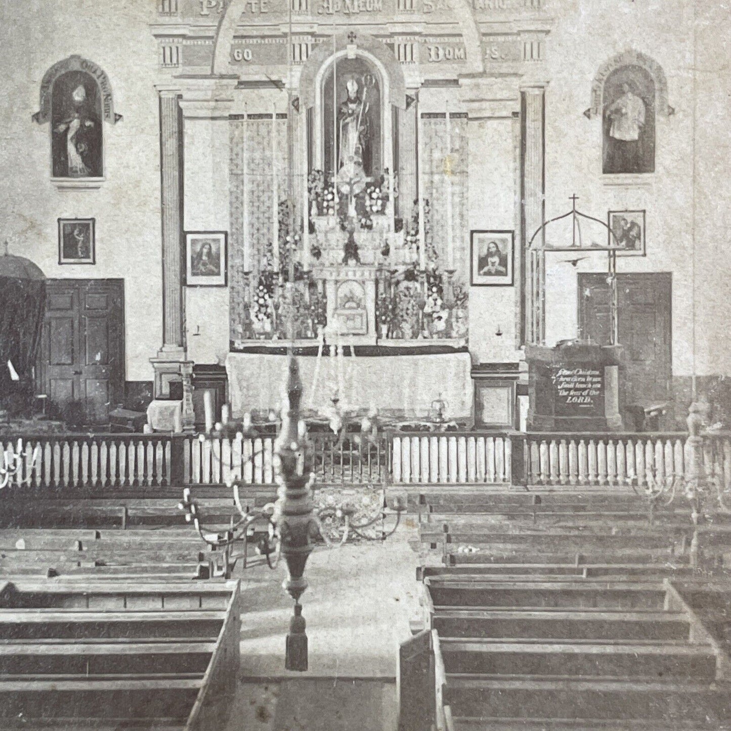 Old Spanish Cathedral St. Augustine Florida Stereoview J.I. Mackey c1885 Y096