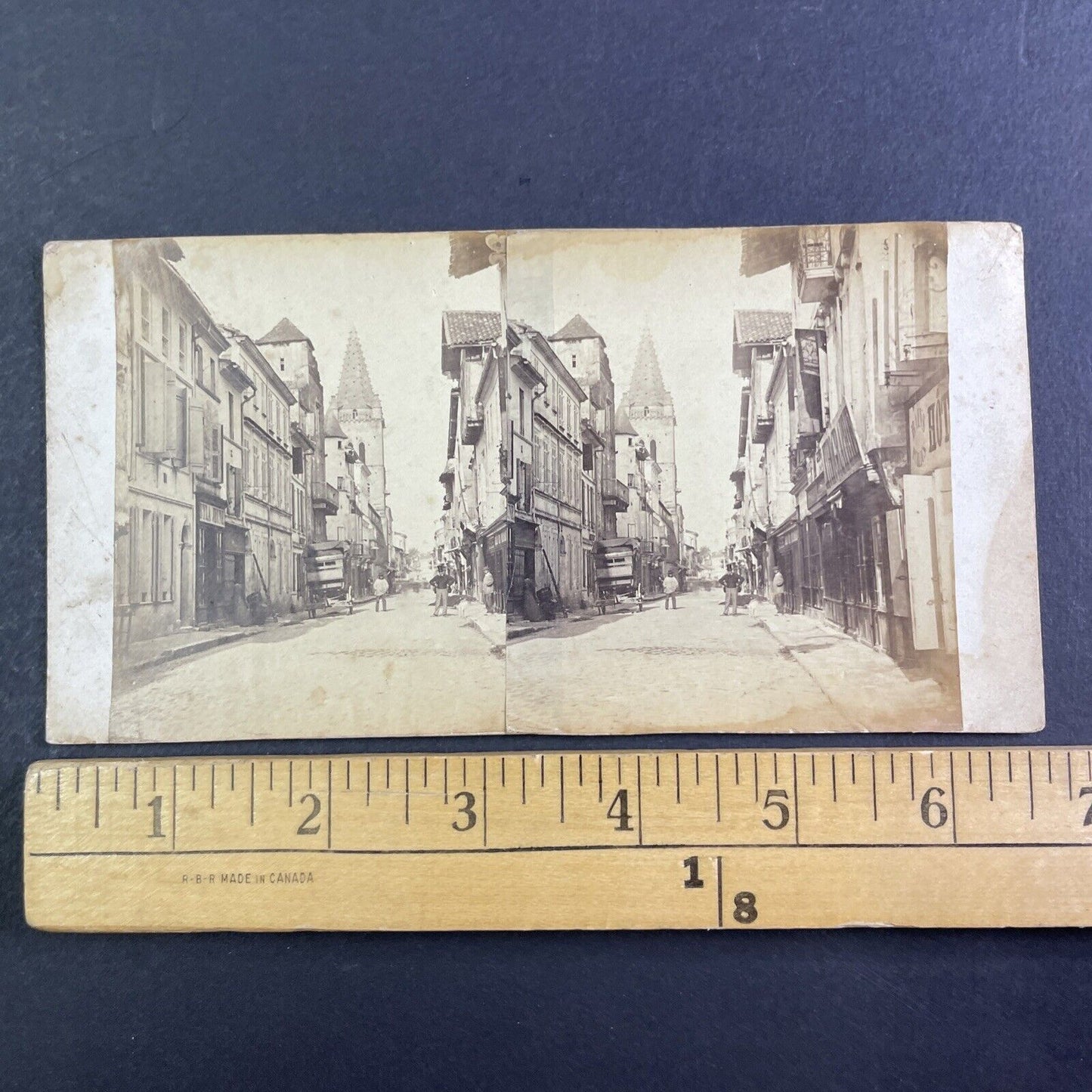 The Grand Rue Lisieux Normandy France Stereoview Antique c1860s X3269