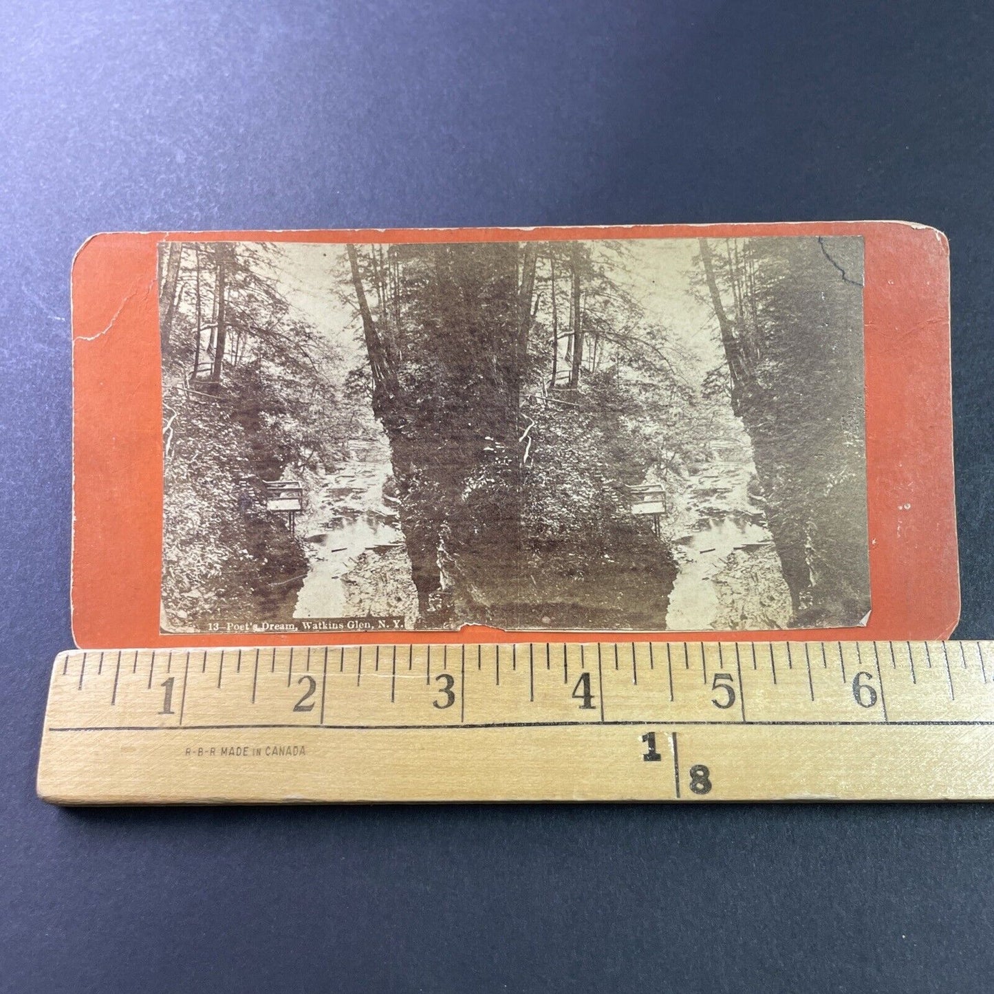 Antique 1860s Watkins Glen New York Poets Dream Stereoview Photo Card P3323