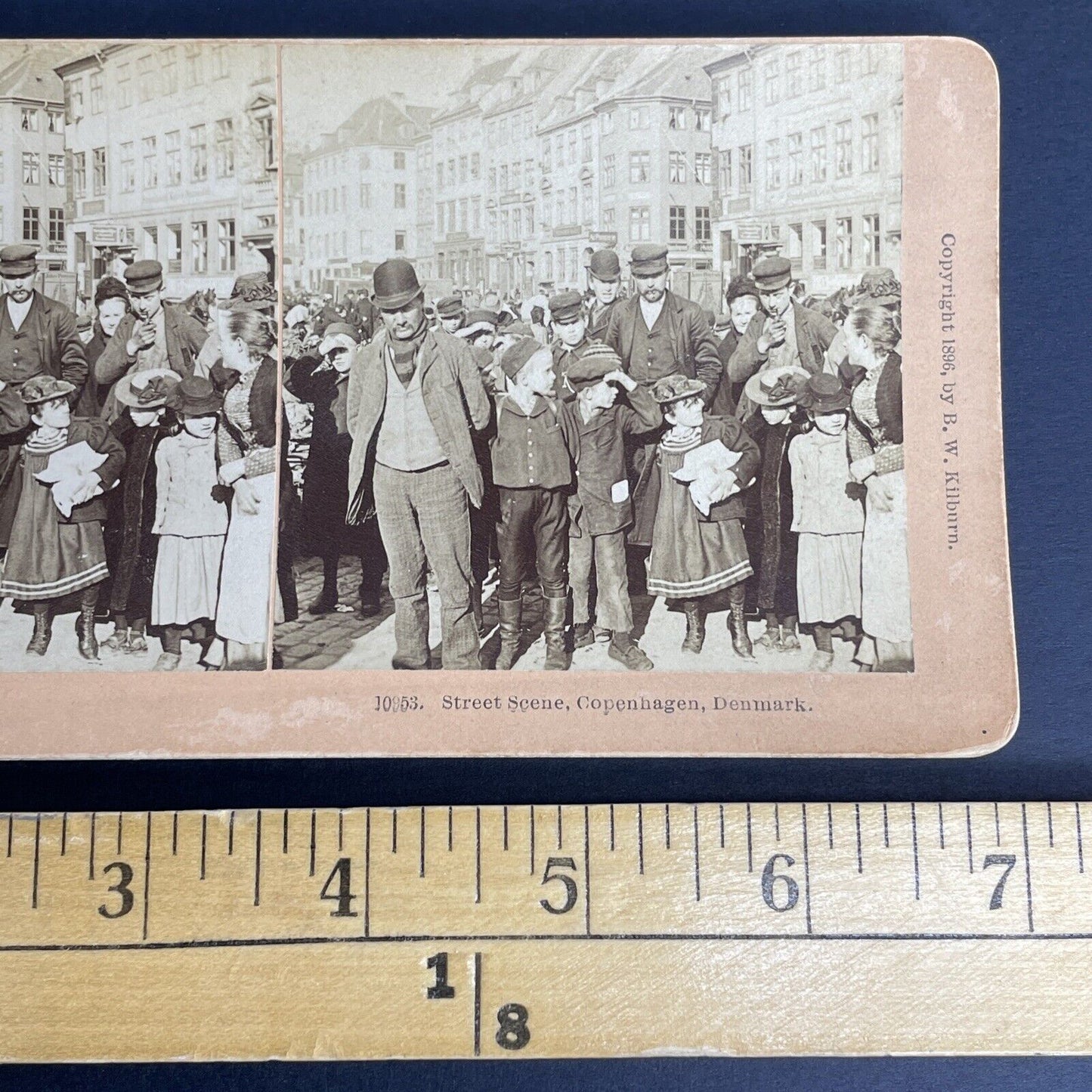 Antique 1896 People In Copenhagen Denmark Stereoview Photo Card PC810