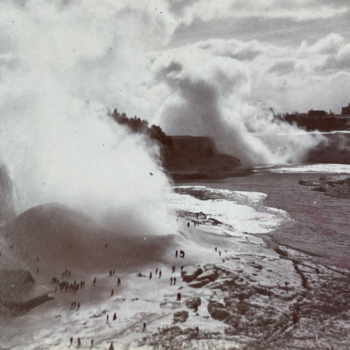 Niagara Falls Frozen Mist New York Ontario Stereoview Antique c1899 Y1445