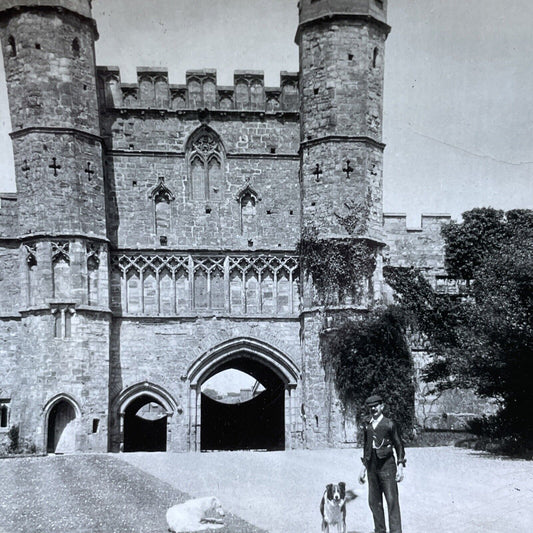 Antique 1920s Gate Of Battle Of Abbey Sussex England Stereoview Photo Card V2953