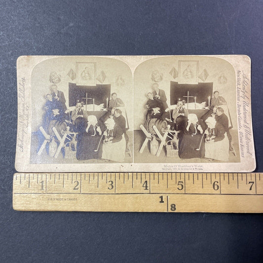 Funeral For A Man Stereoview Photo Card Strohmyer & Wyman Antique c1894 X1239