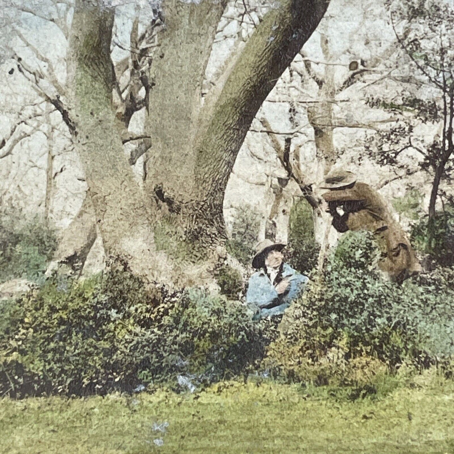 British Gardeners Landscapers Take A Rest Stereoview Antique c1870 X2453