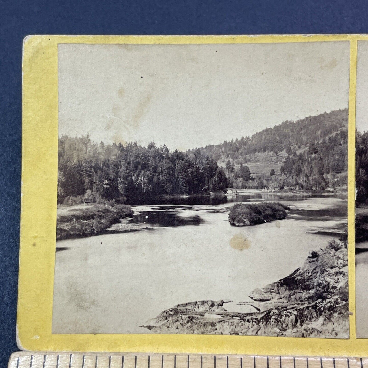 Antique 1860s Connecticut River Upper Valley NH Stereoview Photo Card V2027