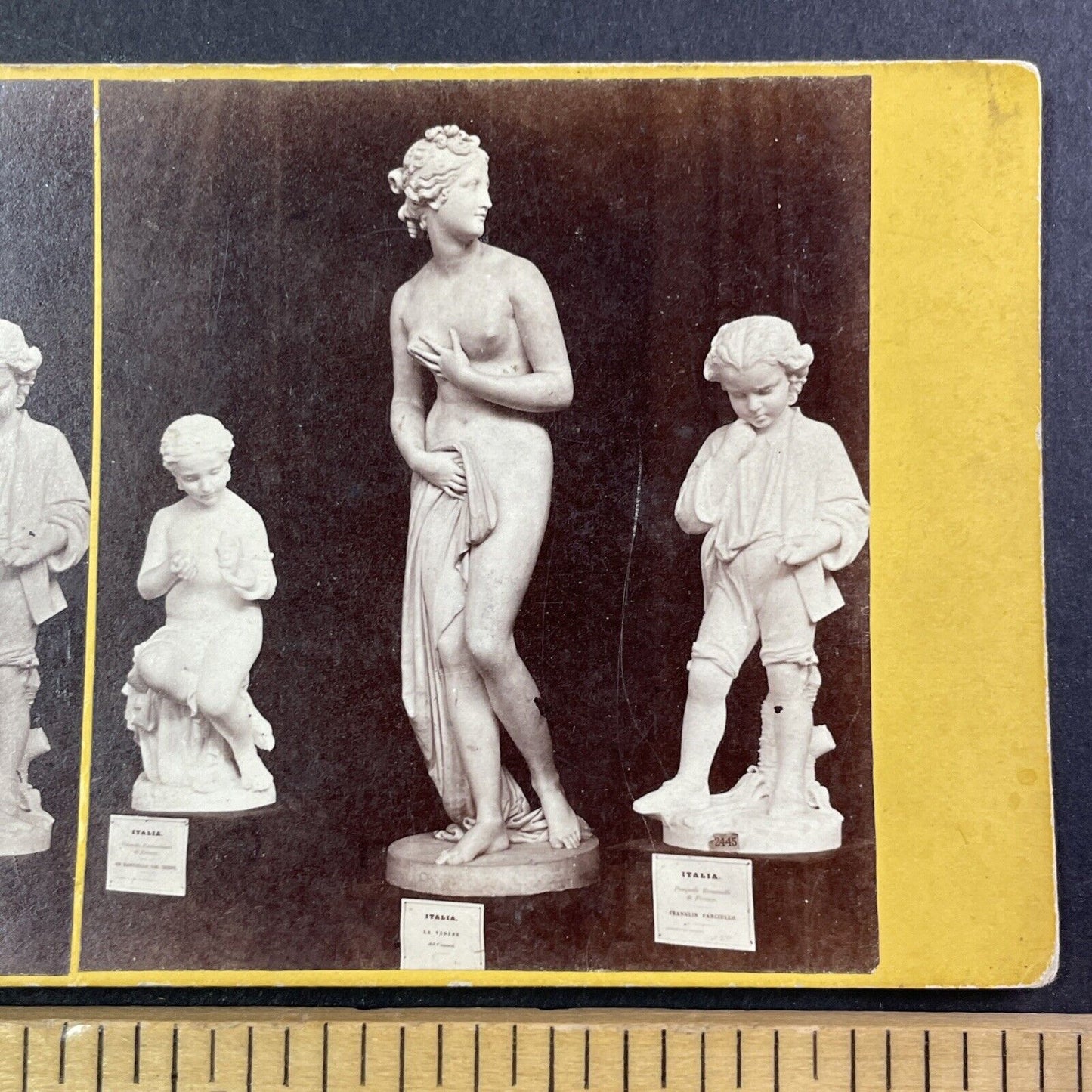 Marble Statues at the 1862 London Fair Stereoview Antique c1862 Y505