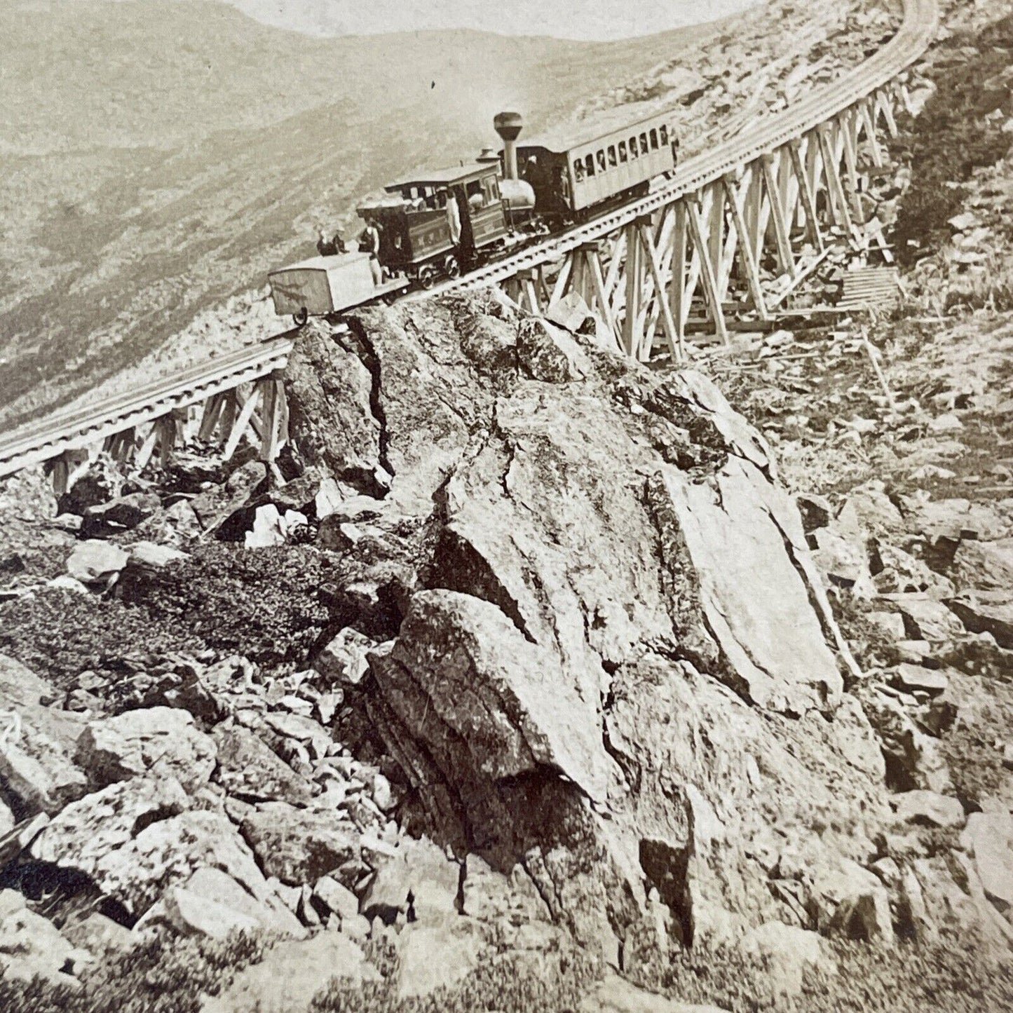 Ethan Crawford Rock Mt Washington Stereoview New Hampshire c1870s Y1850