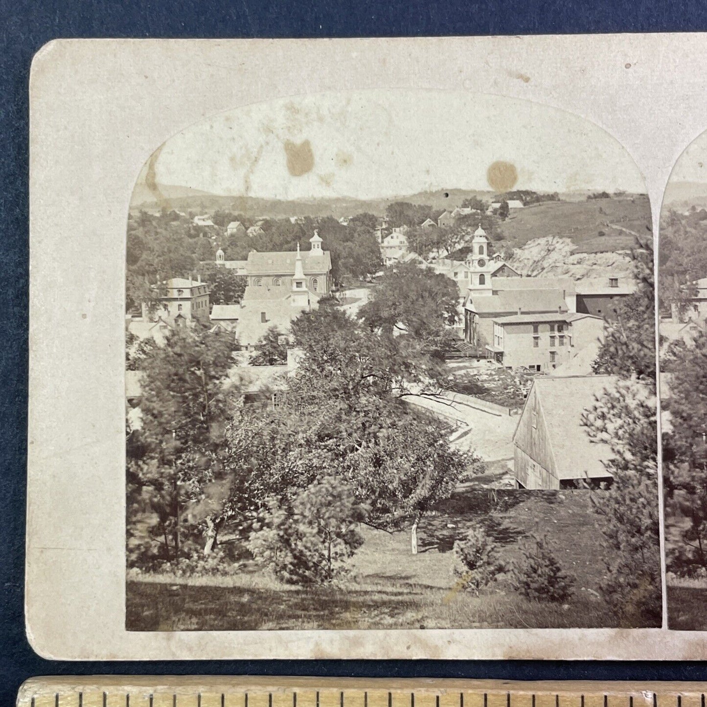 Peterboro New Hampshire Stereoview G.H. Scripture Antique c1870 Y035