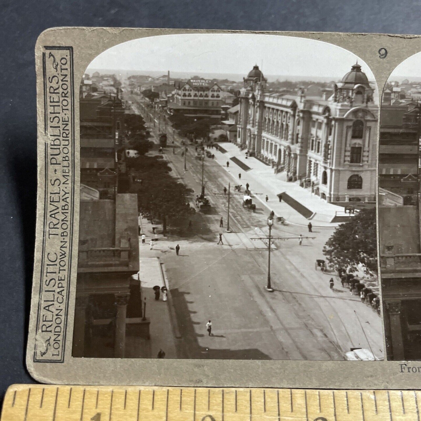 Antique 1912 The Main Street In Durban South Africa Stereoview Photo Card P5155