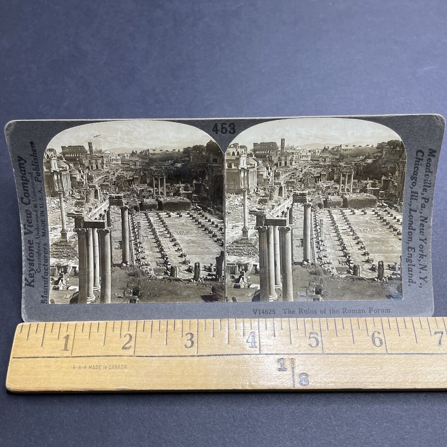 Antique 1920s Ruins And Columns Of Roman Forum Italy Stereoview Photo Card P2023