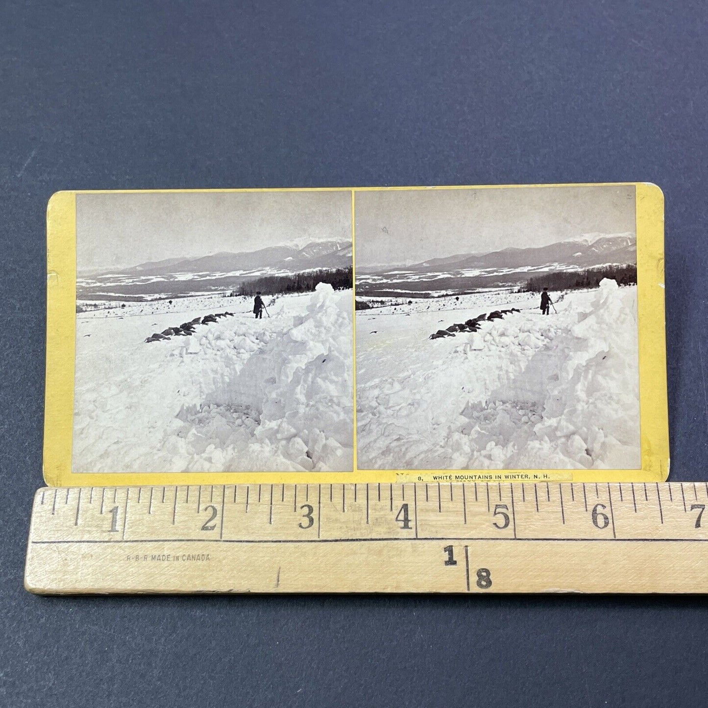 Antique 1874 Great Blizzard Of '74  Near Conway NH Stereoview Photo Card V1766