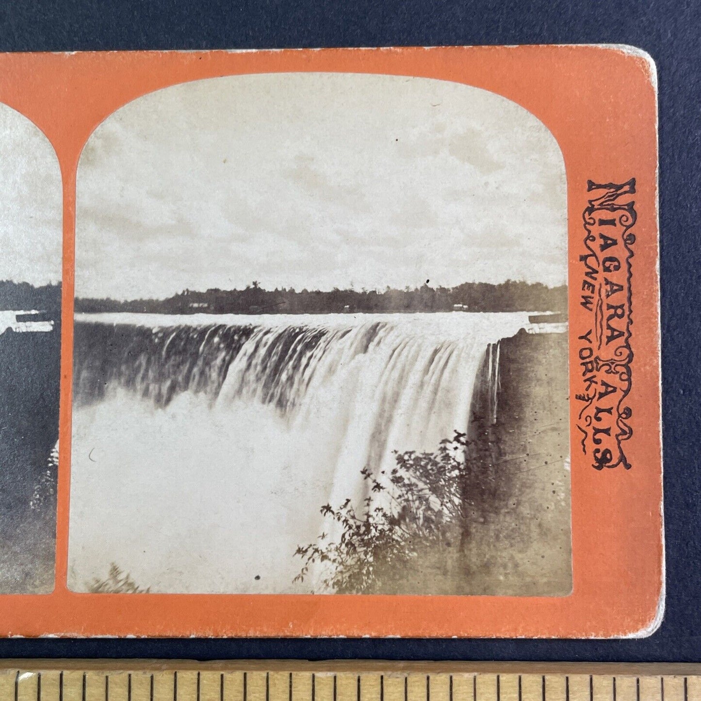 Niagara Falls Horseshoe Falls Canada Stereoview George Curtis c1870 Y2430