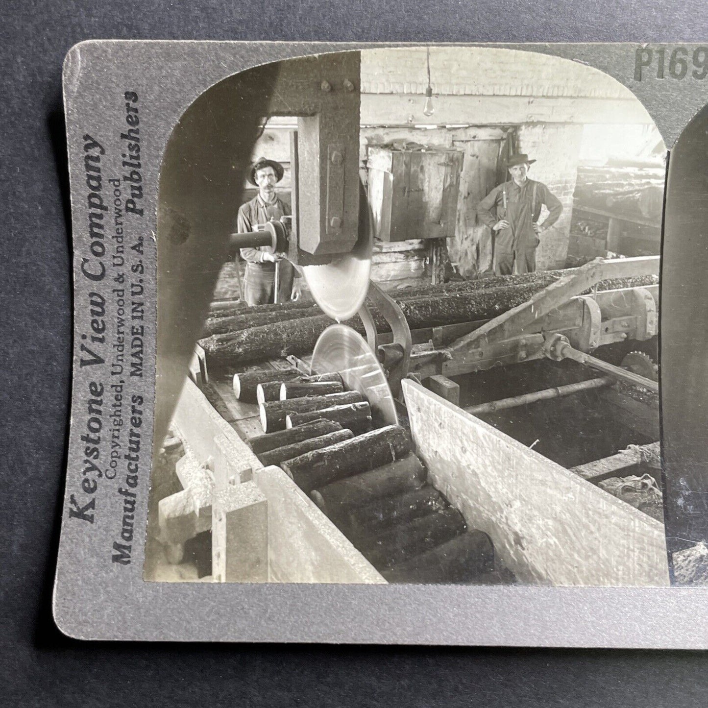 Antique 1905 Lumber Mill Near Gorham New Hampshire Stereoview Photo Card P1540