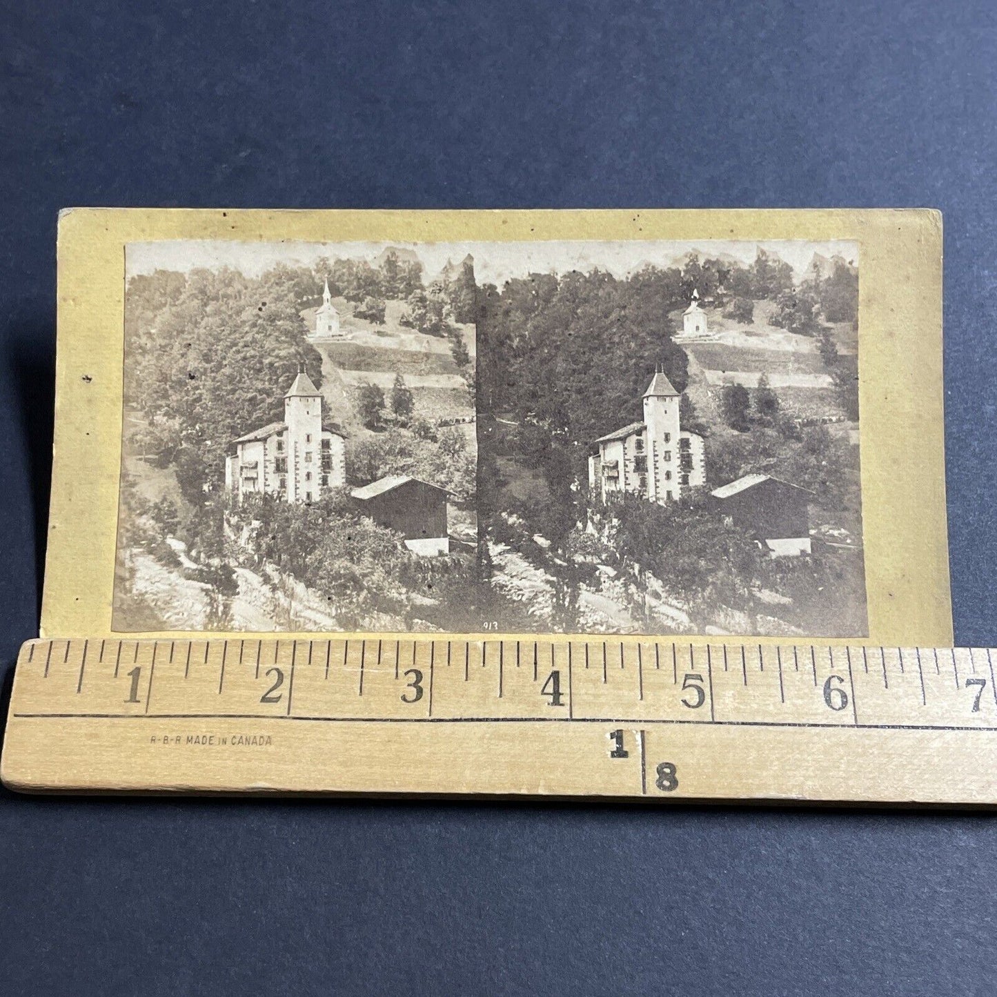 Antique 1870s Chateau Des Rubins Sallanches France Stereoview Photo Card P5134