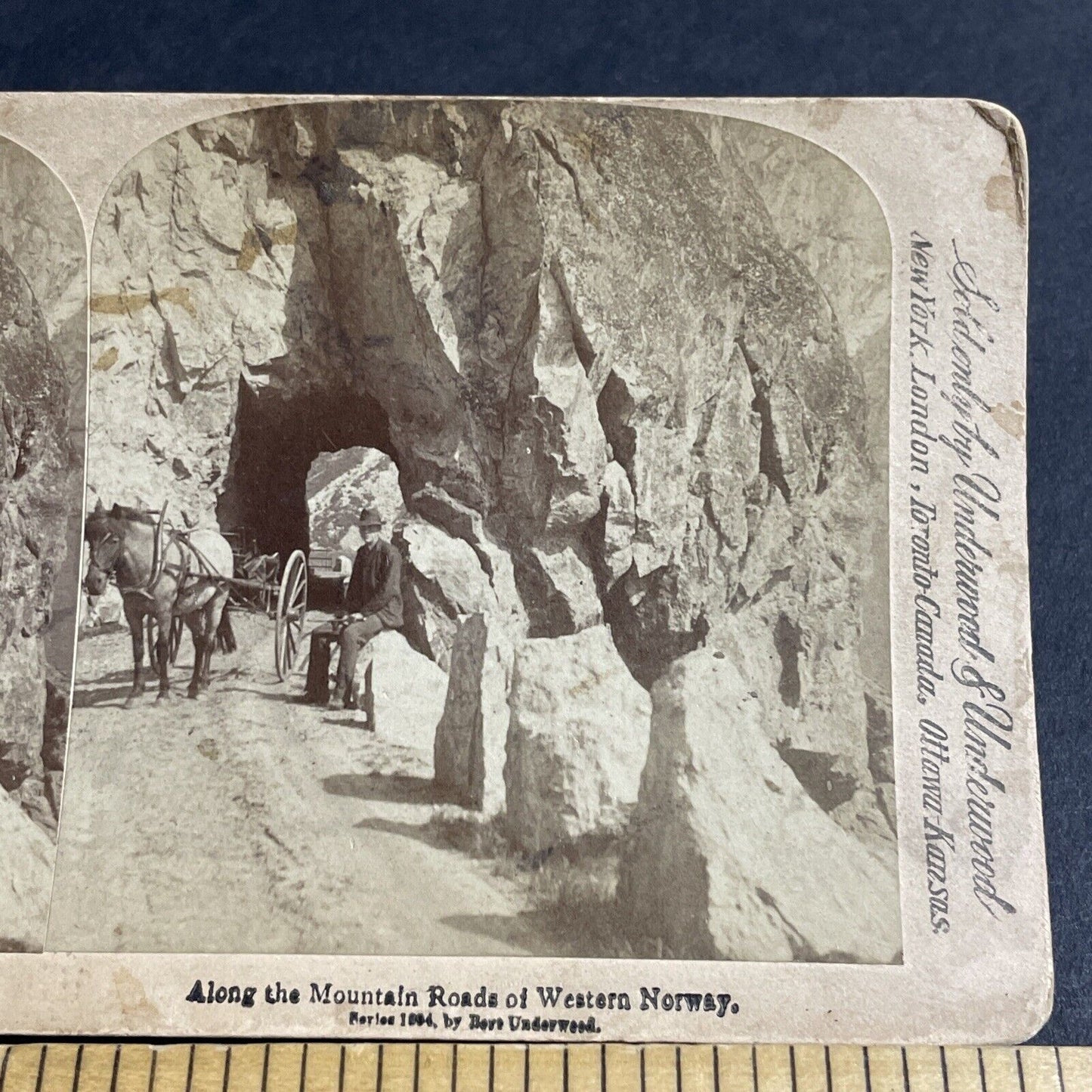 Antique 1894 Men Travel Mountains Western Norway Stereoview Photo Card P4360