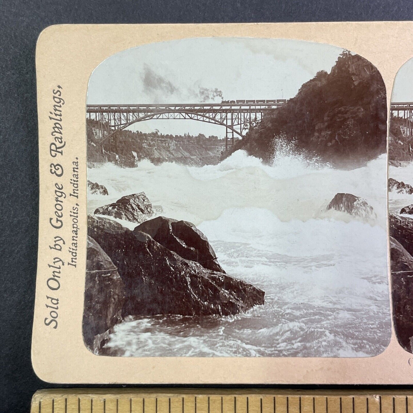 Niagara Falls Whirlpool Rapids Stereoview George and Rawlings c1901 Y1447