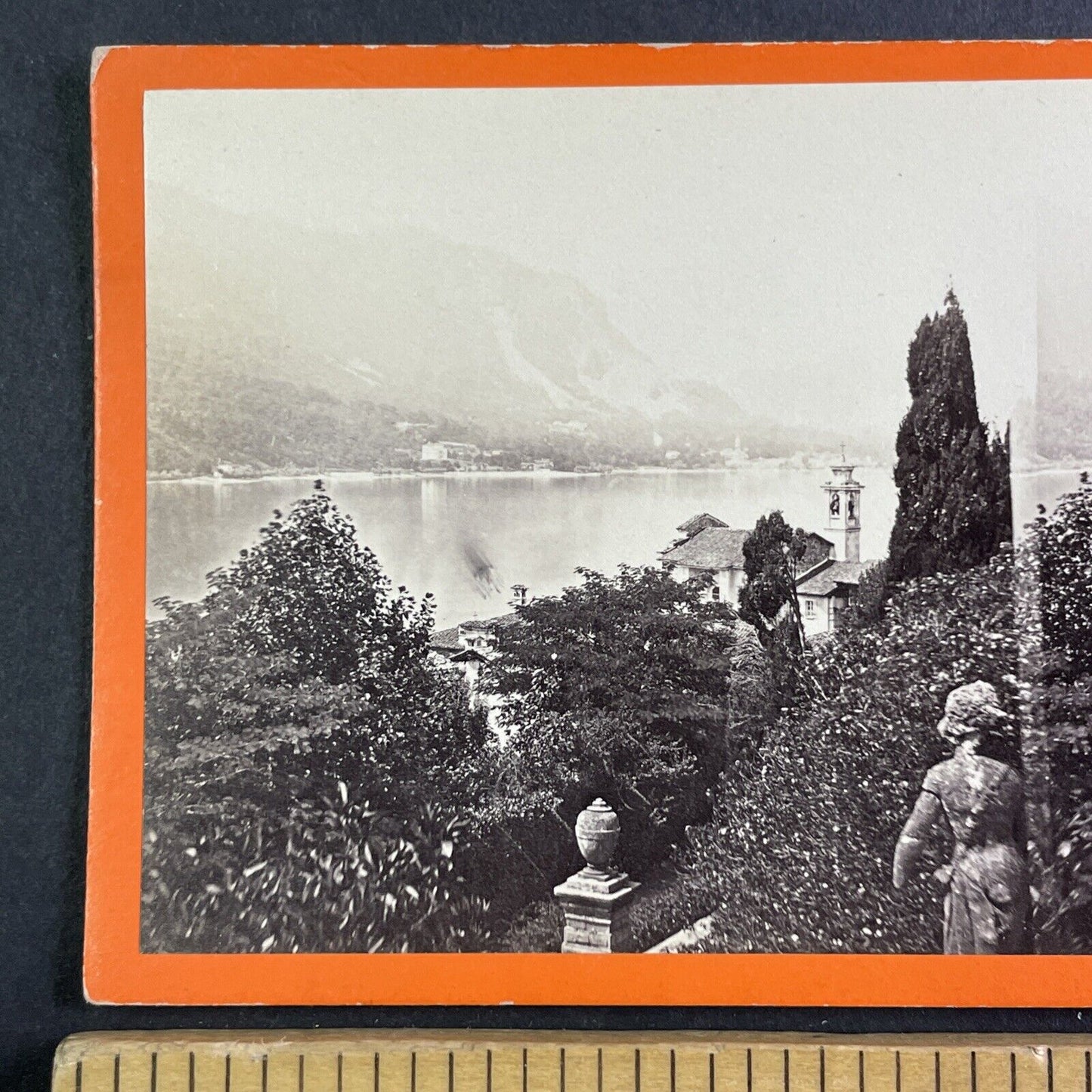 Isola Bella Lake Maggiore Italy Stereoview Celestino Degoix Antique c1868 X3288