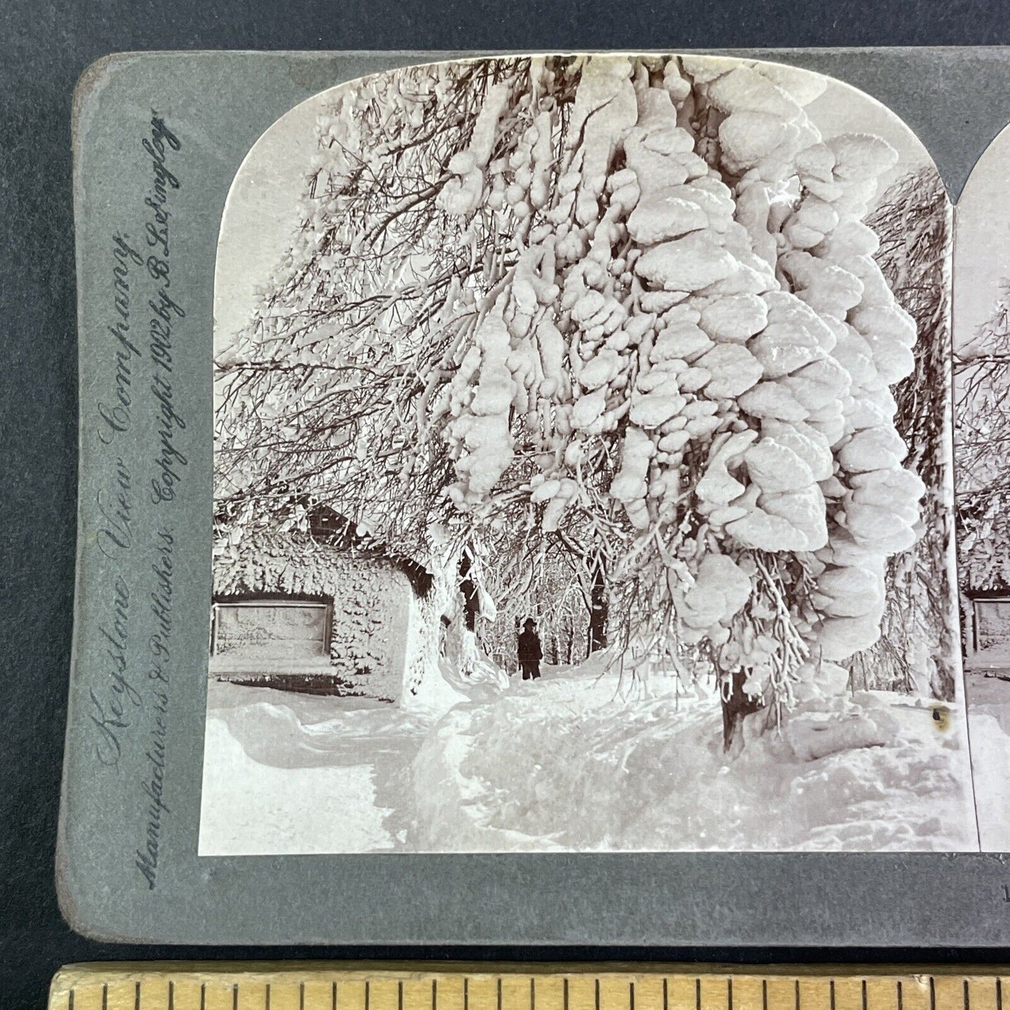 Huge Snowstorm Niagara Falls New York Stereoview Antique c1902 Y3003