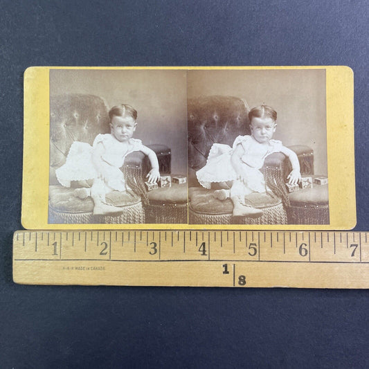 Child Related To Susan K. Williamson Shamokin PA Stereoview Antique c1867 X3216