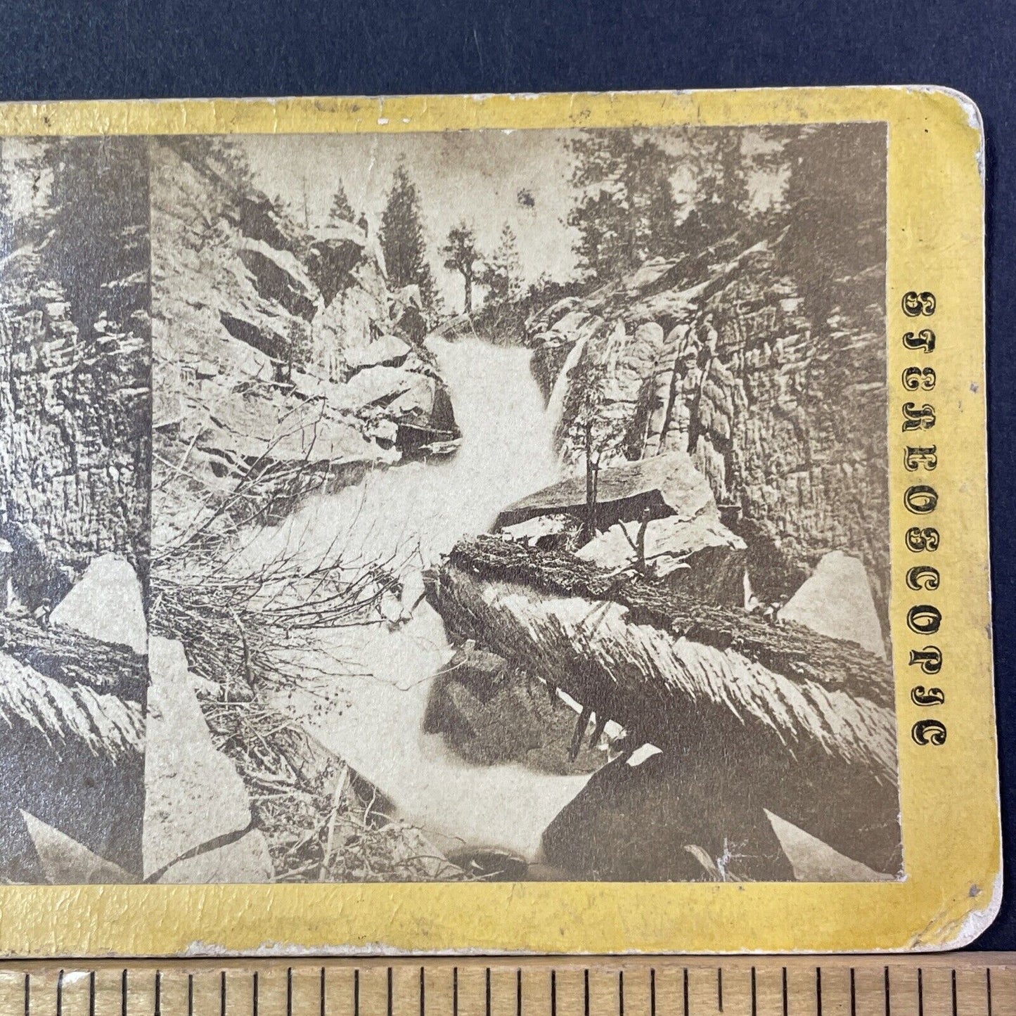 Top Of Nevada Falls Cascade Yosemite Stereoview California Antique c1868 X2773