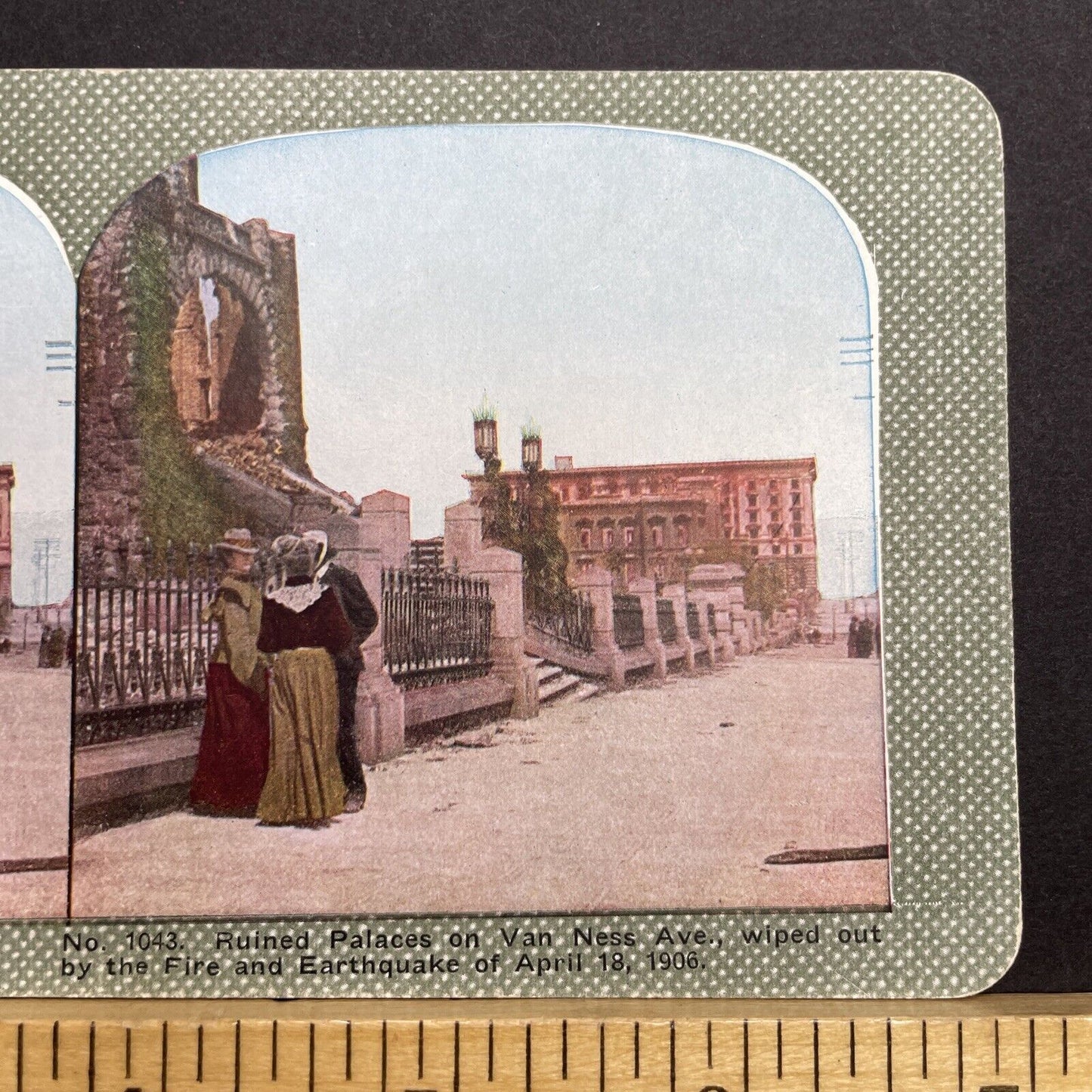 Antique 1910s San Francisco Earthquake Mansions Stereoview Photo Card 2300-42