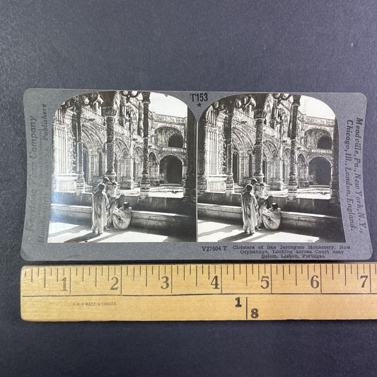 Jeronimos Monastery Orphanage Stereoview Lisbon Portugal Antique c1910s Y2179