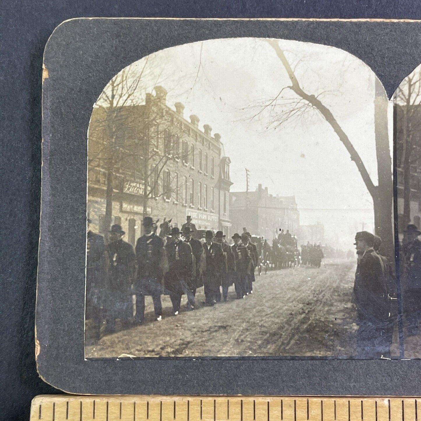 Civil War GAR Soldier Parade Stereoview Chicago Antique c1890 X1526