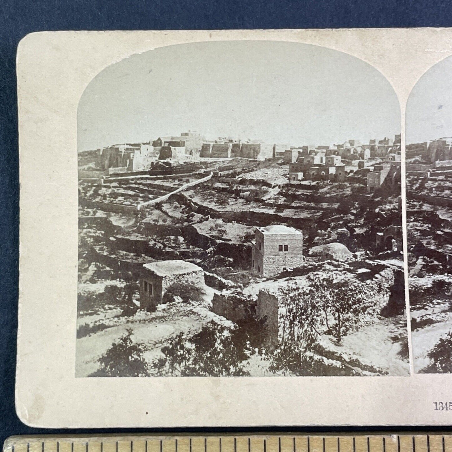 Bethlehem Village View Israel Palestine Stereoview Antique c1880s X4101