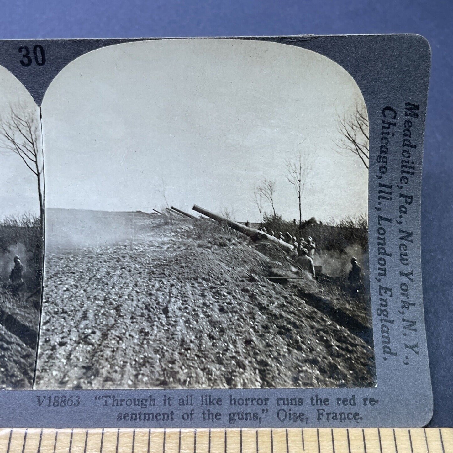 Antique 1916 Trench Warfare WW1 Heavy Artillery Stereoview Photo Card P2776