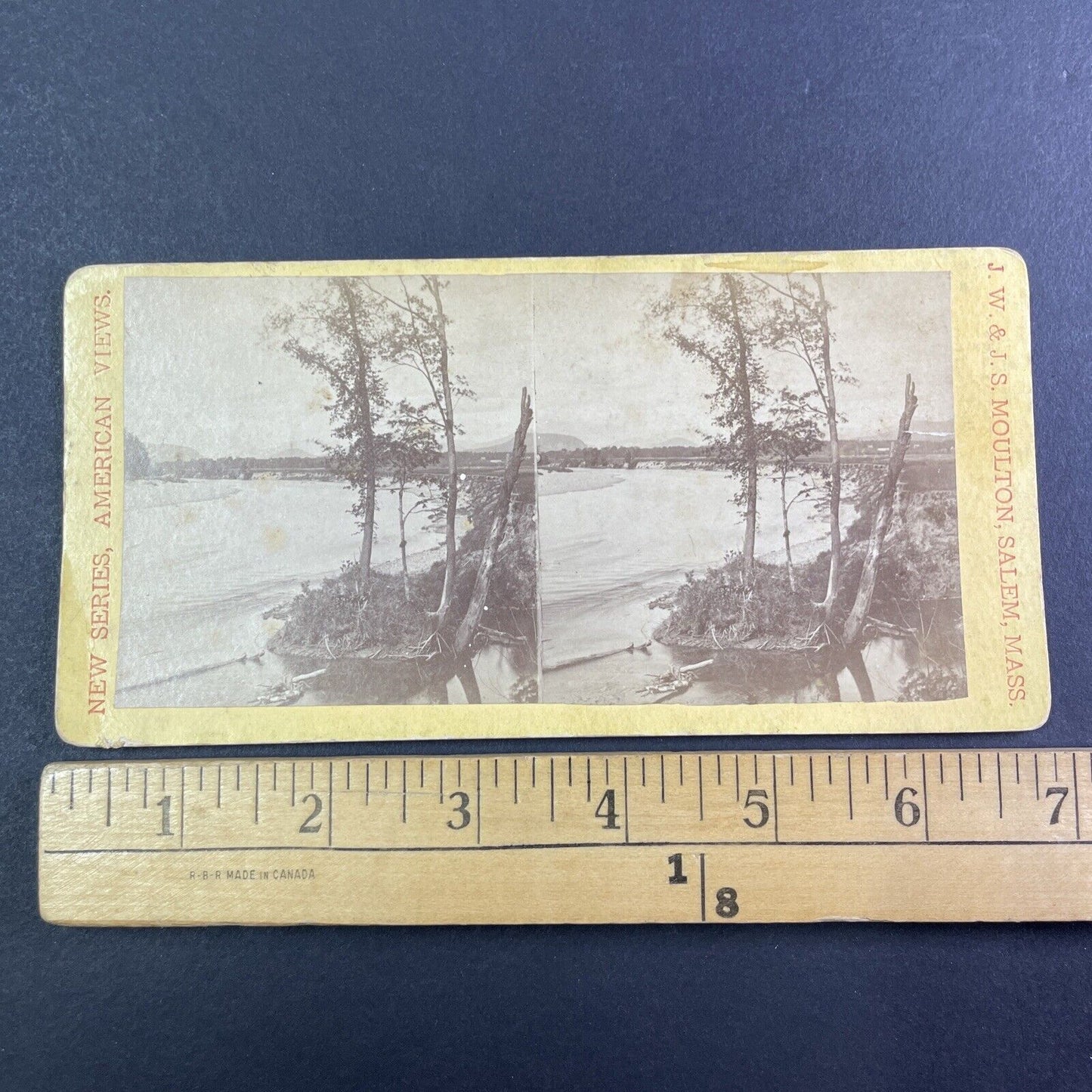 The Saco River New Hampshire Stereoview J.S. Moulton Antique c1870s Y946