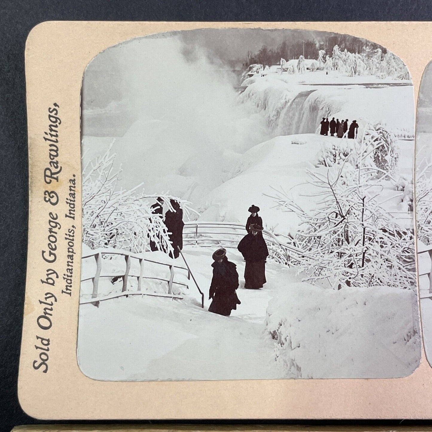 Niagara Falls Frozen Deep Freeze Stereoview George and Rawlings c1901 Y1457