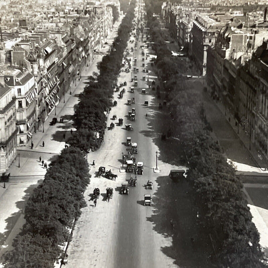 Antique 1920s The Main Street In Paris France Stereoview Photo Card P5086