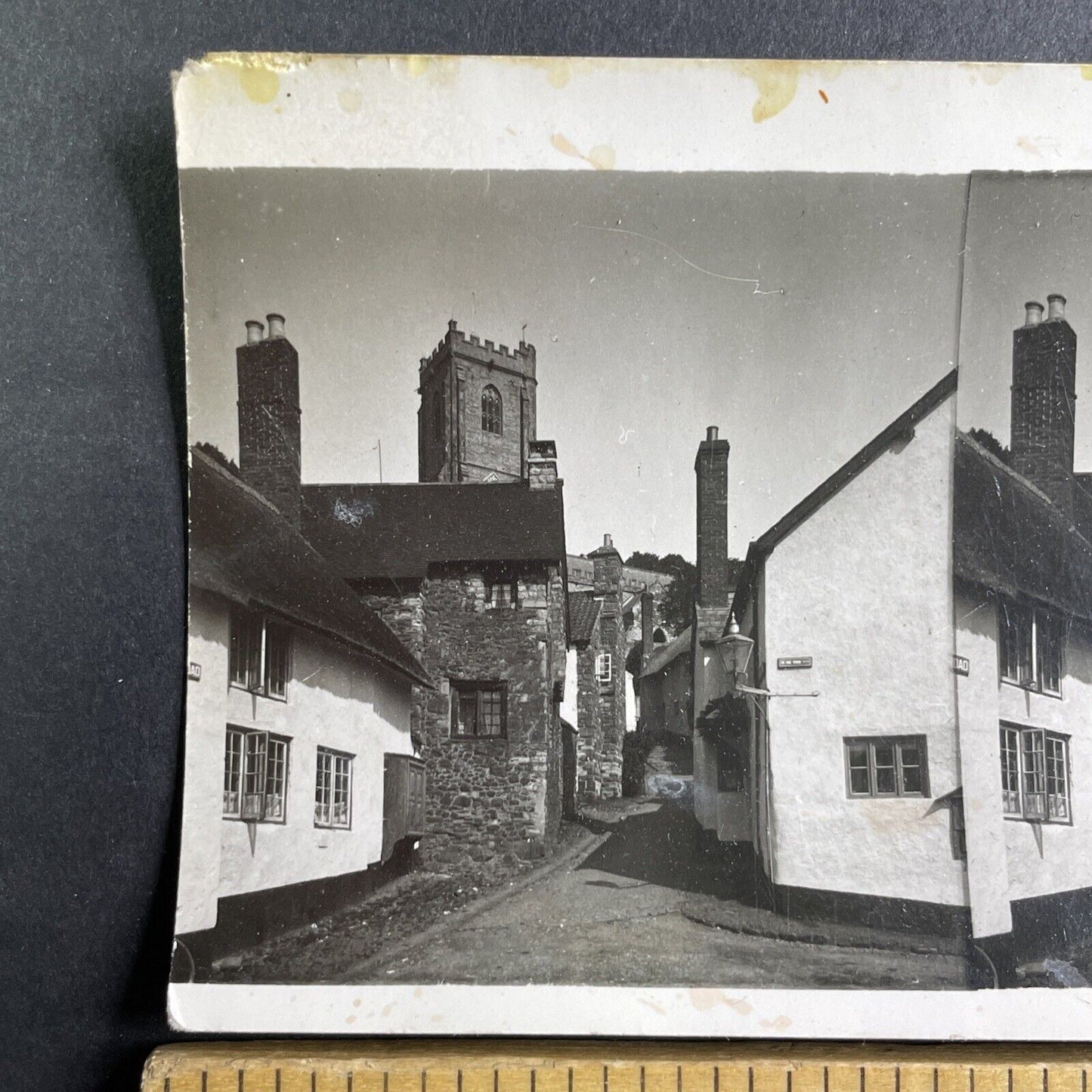 Church Minehead Somerset England Original Albumen Photo Stereoview c1930 Y1201