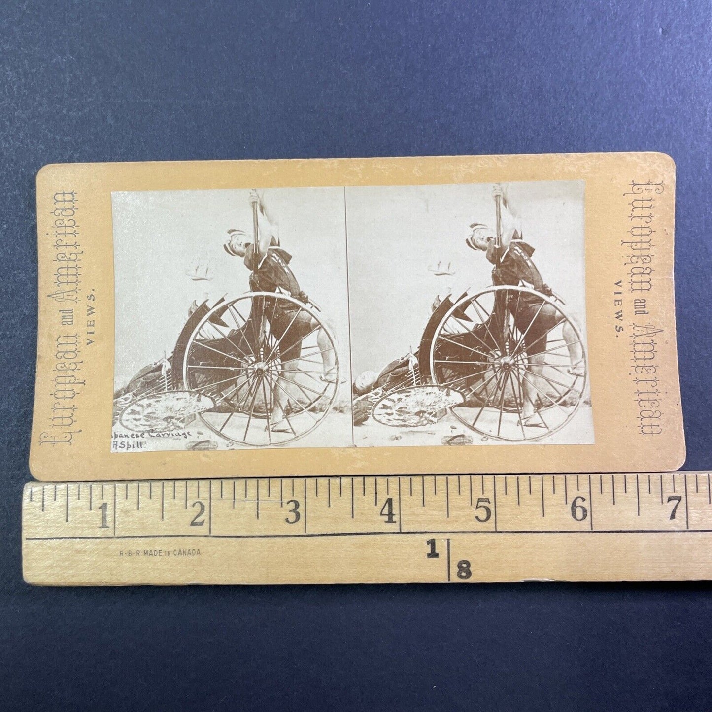 Japanese Carriage Accident Stereoview Kusakabe Kimbei Antique c1870 X3111 RARE