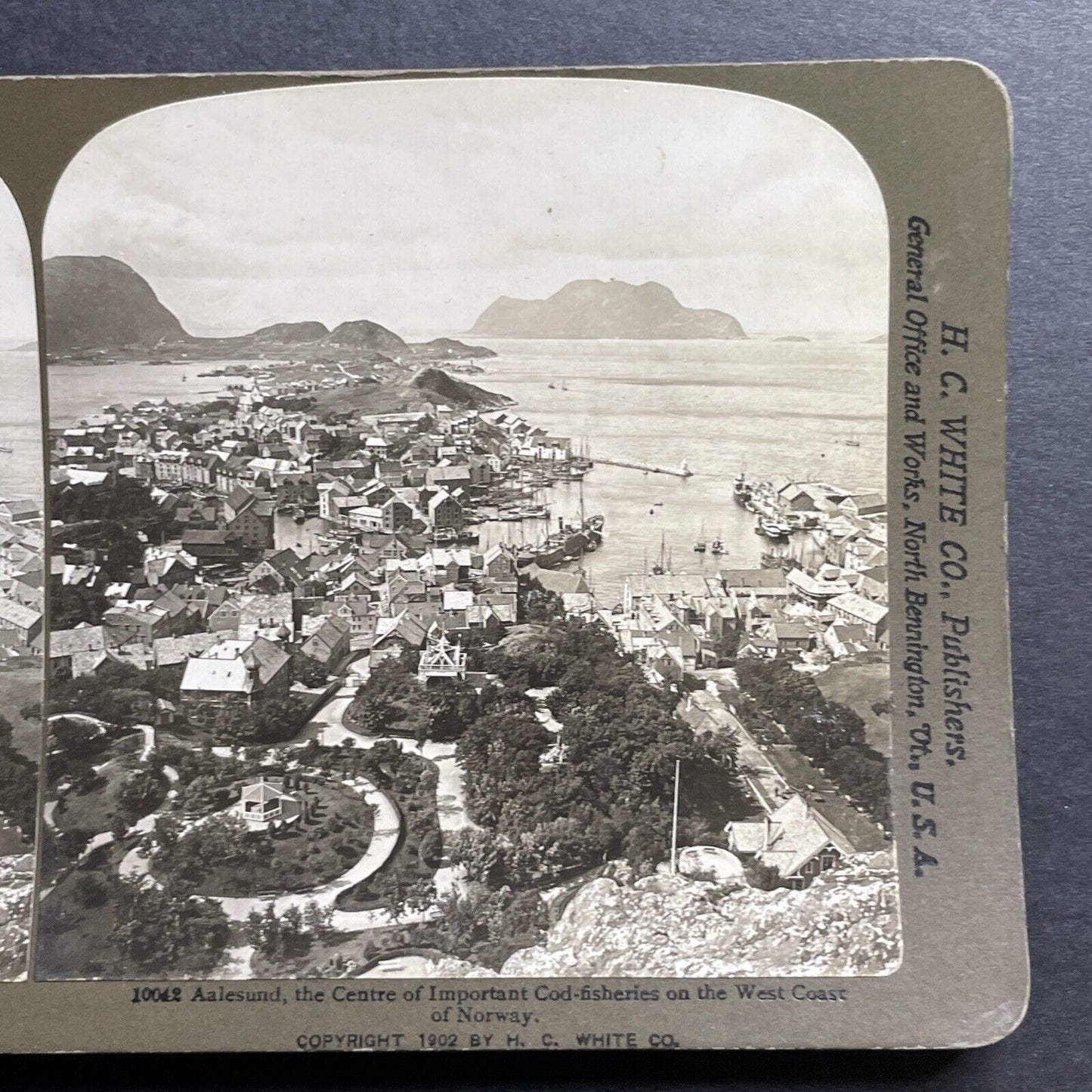 Antique 1902 Alesund Aalesund City Norway Stereoview Photo Card P1458