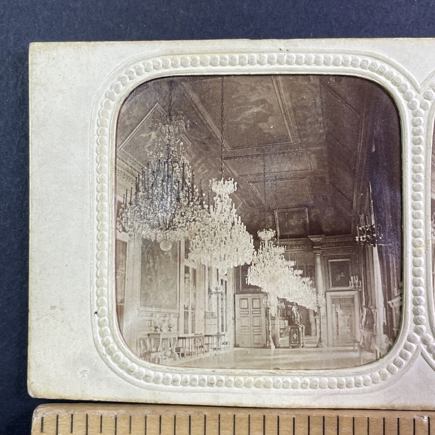 Inside Tuilieres Palace France Stereoview French Tissue Antique c1860s XT2116