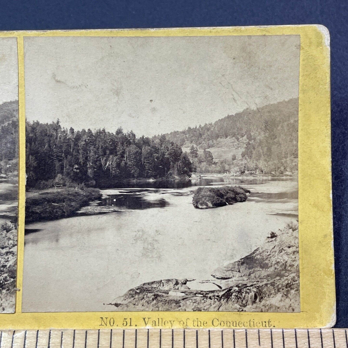 Antique 1860s Connecticut River Upper Valley NH Stereoview Photo Card V2027