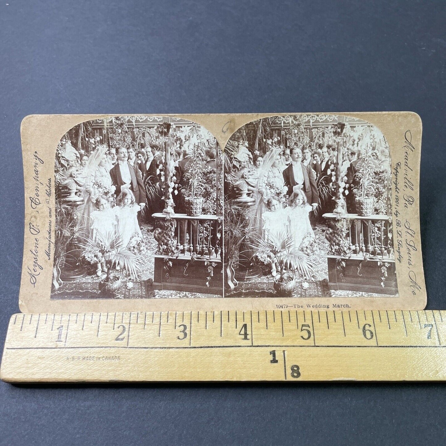 Antique 1901 Typical Victorian Wedding Scene Stereoview Photo Card P2964