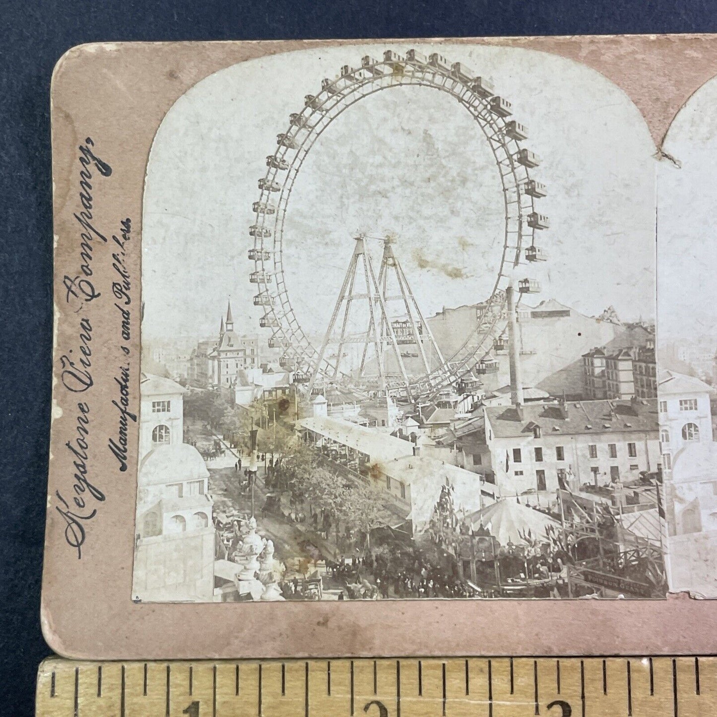 The Grand Ferris Wheel Paris France Stereoview Photo Antique c1900 X1327