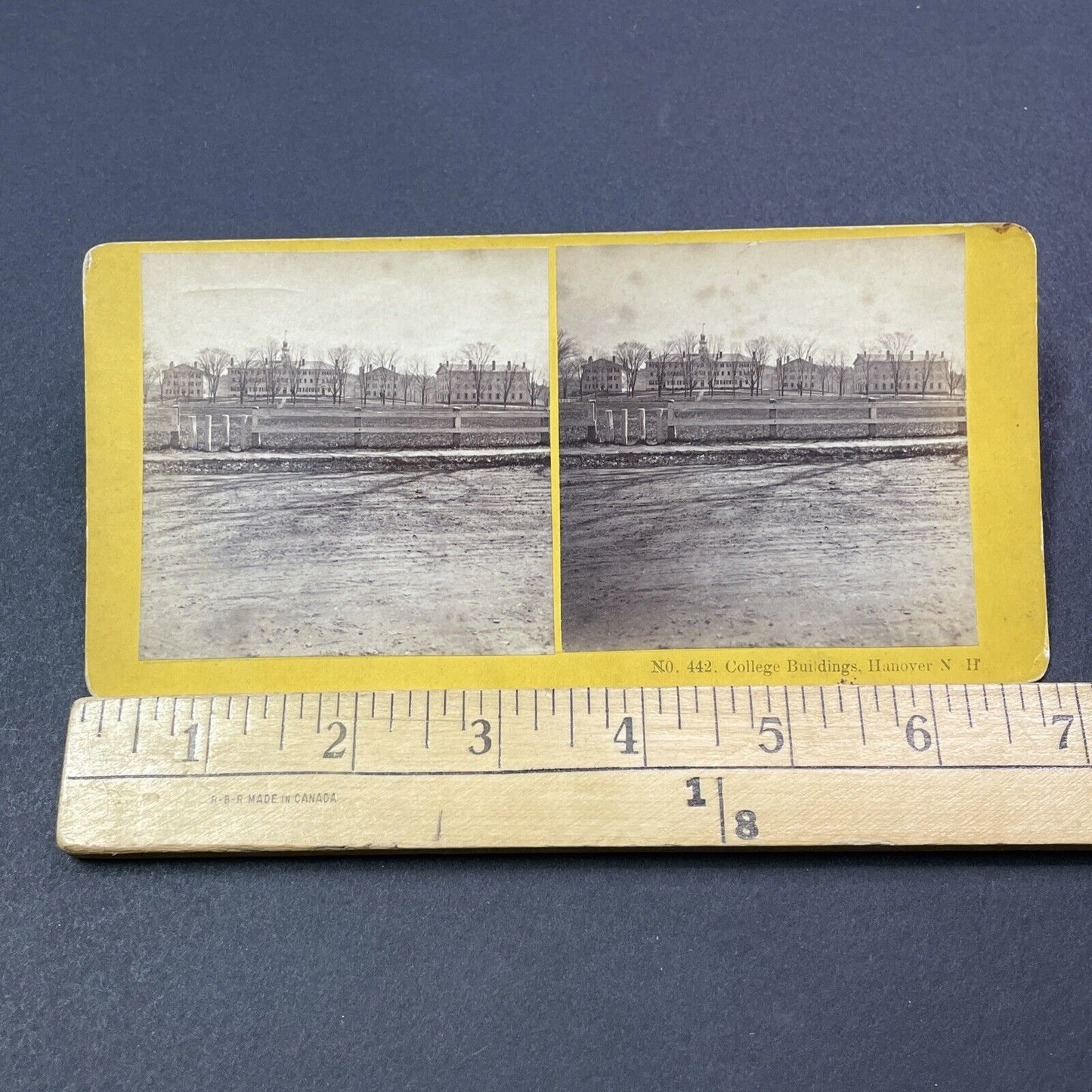 Antique 1870s Dartmouth College Hanover NH Stereoview Photo Card V1970